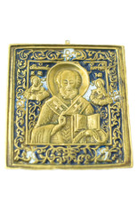 Fototapeta na wymiar Rosyjski stary antyczny mosiądz ikona
