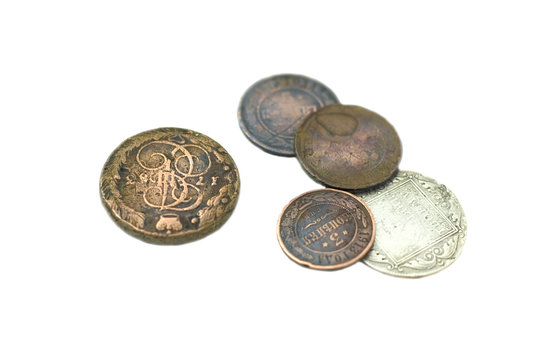 Russian antique copper and silver coins