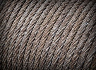 Steel rope close-up background texture