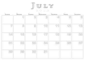Calendar for 7/2013