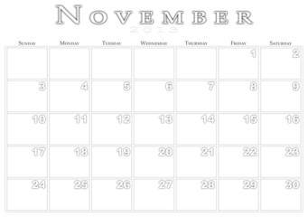 Calendar for 11/2013