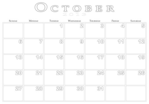 Calendar for 10/2013