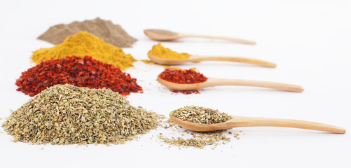 colorful spices isolated