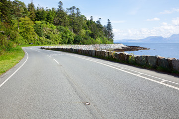 Sunny coastline road