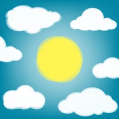 Photo sur Plexiglas Ciel Fond de ciel avec nuages transparents et soleil.