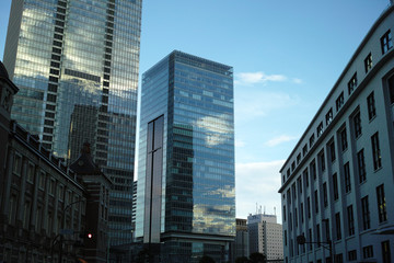 Fototapeta na wymiar Buildings in front of Tokyo station
