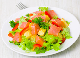 Potato salad with smoked salmon