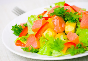 Potato salad with smoked salmon