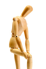wooden mannequin isolated on white
