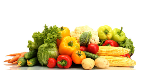 Fresh vegetables isolated on white