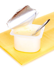 Yogurt isolated on white