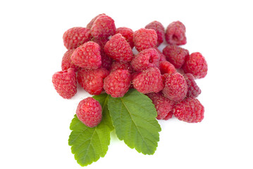 fresh raspberries isolated on white