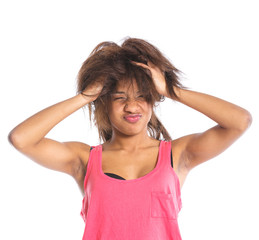 Fototapeta premium grimaces girl