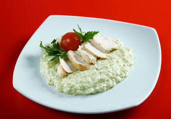 Risotto with chicken