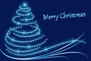 Arbre de No&euml;l Abstrait Bleu