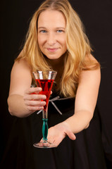 pretty women with champagne glass