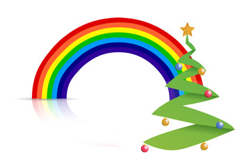 rainbow tree illustration design