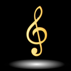 Golden music note button