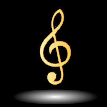 Golden music note button