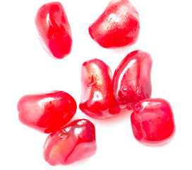 pomegranate on a white background. macro