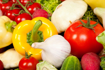 Group of fresh vegetables isolated on white