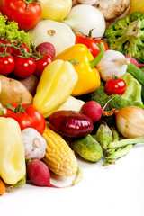 Group of fresh vegetables isolated on white