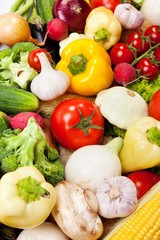 Group of fresh vegetables isolated on white