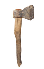 old ax on a white background