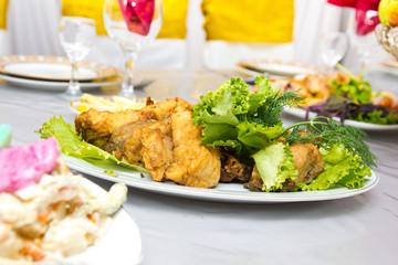 beautiful dish of meat on the table