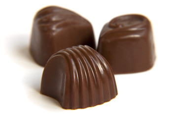 chocolate candy on a white background