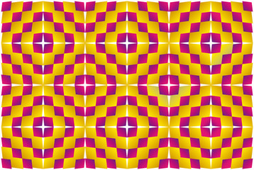 Optical illusion, expansion, bulge and distortion.