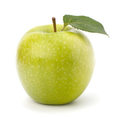 Sweet green apple with  leaf