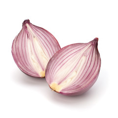 Red sliced onion half