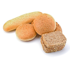 Bread loafs and buns variety