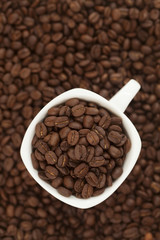 coffee beans in a cup