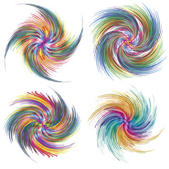 Set of colorful vector twirls