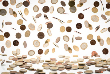 Falling euro coins