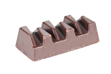 Delicious piece of chocolate on a white background