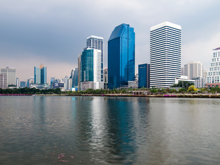 Fototapeta na wymiar Business area buildings of Bangkok, Thailand