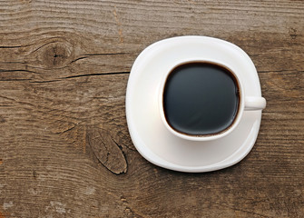 Coffee on old table