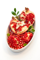 Pomegranate isolated on white