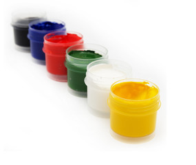 gouache on white background