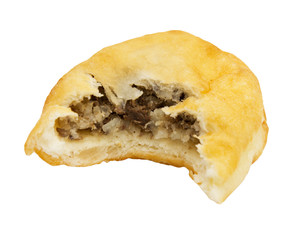 fried pies with meat on a white background