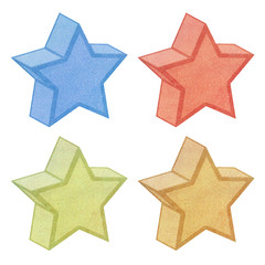 Paper texture,3D Star recycled paper on white background