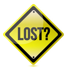 Yellow lost sign illustration design