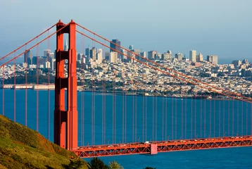 Cercles muraux Pont du Golden Gate Golden Gate Bridge et le centre-ville de San Francisco