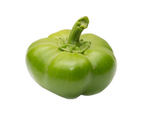 green peppers on a white background