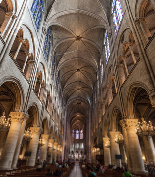 Notre Dame Cathedral, Paris, Interior View