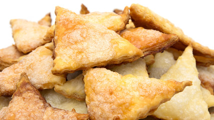 Biscuits tabs on white background