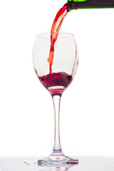 red wine  bottle and glass